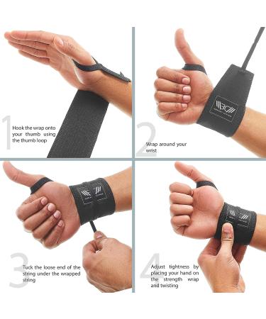 WARM BODY COLD MIND Premium Cotton Wrist Wraps for Crossfit & Weightlifting - Black 30 - Buy Online on GoSupps.com