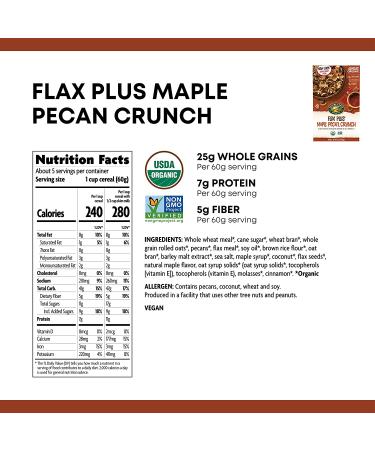 Nature's Path Organic Flax Plus Maple Pecan Crunch Cereal - 11.5 oz (325 g) | Healthy Breakfast Option - Buy Online on GoSupps.com