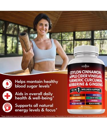 Ceylon Cinnamon Turmeric Apple Cider Vinegar Ginseng Aloe Vera Berberine Plus Banaba Ginger Root - 120 Count 120 Capsules (Pack of 2) - Buy Online on GoSupps.com