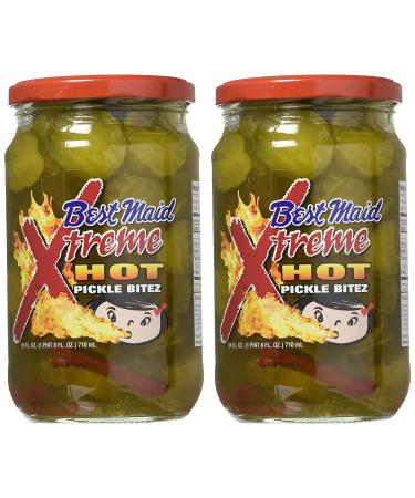Best Maid Xtreme Hot Pickle Bitez 24oz Jar - Pack of 2 | Spicy Snack Delight - Buy Online on GoSupps.com