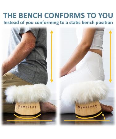 Luxury Sheepskin Meditation Bench Seat Cover for Deeper & Longer Meditation - Ergonomic Design for Back and Knee Support - Enhance Health & Wellbeing - Buy Online on GoSupps.com