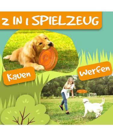 Rootsnoot Frisbee for Dogs | Soft Stable & Floating | Gentle on Teeth | Neon Orange | Harmful Substances Free - Buy Online on GoSupps.com