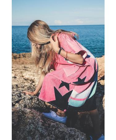 Team Magnus Kids Poncho Towel - Pink Bathrobe for Kids (4'-5'6) - One Size - Buy Online on GoSupps.com