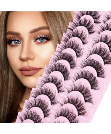 Fairy Strip Lashes 5 Styles Mixed Natural Wispy Faux Mink Eyelashes Spiky Strip Lashes Lash Extension Look Cat Eye 3D Volume Lashes 10 Pairs Pack by Yawamica
