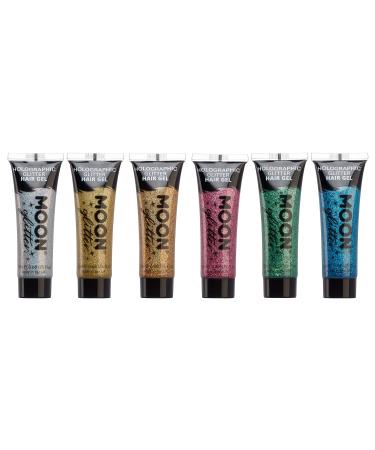 Holographic Glitter Hair Gel by Moon Glitter - 0.67fl oz - Set of 6