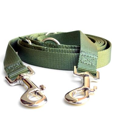 Leitegr n Hundeleine 3m for medium -sized dogs |Nylon guide leash adjustable with 2 carabiners |3 meters long |Only 180 g light |Model Kenmare |Olive green olive green 3 m - Buy Online on GoSupps.com
