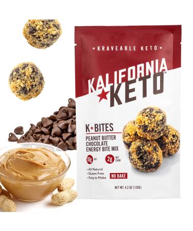 Kalifornia Keto Fat Bomb Mix (K Bites)  Low Carb, Keto Friendly, and Sugar Free Keto Snacks (4.2 oz, 12 bites)  Gluten Free, Dairy Free, Soy Free, & Grain Free Keto Mix (Peanut Butter Chocolate (Pack of 1))