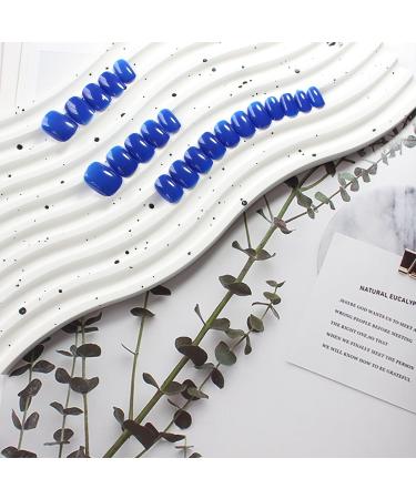 Blue Press On Nails - Short Square Fake Nails | 24pcs Glossy Acrylic Glue-On Short Nails for Women - Thick & Reusable - Buy Online on GoSupps.com