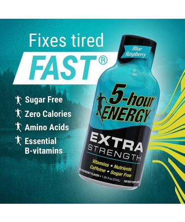 5-Hour ENERGY Shots Extra Strength Blue Raspberry Flavor - 30 Count - Buy Online on GoSupps.com