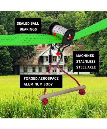 Aonetogo 65FT Slackline Pulley with Zipline & Monkey Bar - Warrior Obstacle Course for Kids & Adults - Outdoor Jungle Gym Set - Buy Online on GoSupps.com