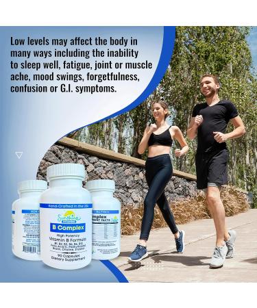 Sunshine Vitamins B Complex 90 Capsules Supports Energy Metabolism Brain Immune & Nervous System Health Non-GMO No Soy Gluten Dairy - Buy Online on GoSupps.com