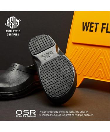 Avia Flame Slip Resistant Clogs for Women - Black, Size 8 | Slip On Work Shoes for Food Service, Garden, Nursing | Non-Slip - Buy Online on GoSupps.com