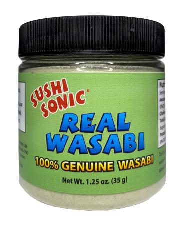 Sushi Sonic 100% Real Wasabi Powder, No Fillers, Non-GMO, Vegan, Use Authentic Wasabi Powder for Traditional Flavor, 1.25 oz jar 1.25 Ounce (Pack of 1)