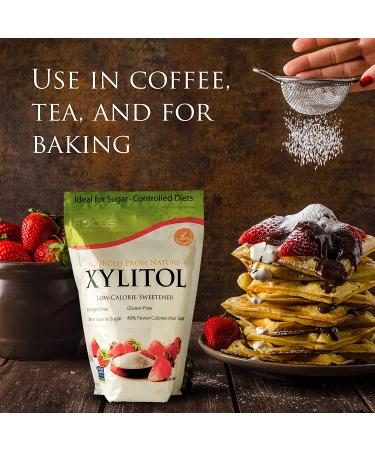 Focus Nutrition Xyloburst Sugar-Free Xylitol Sweetener - 5 lb. Ziplock Bag | Non-GMO & Gluten-Free - Buy Online on GoSupps.com
