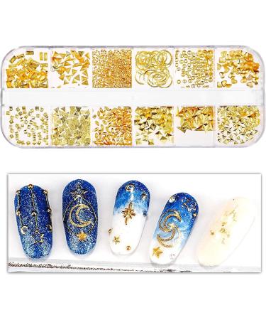Kare & Kind 3D Nail Art Decoration Kit - Crystals Gems Rhinestones Jewels Studs - Metallic Gold Colorful Shiny Rivets - Nail Art Accessories Decals DIY Home Salon - Popular Designs and Shapes - Buy Online on GoSupps.com