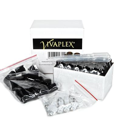 Buy Vivaplex 24 Frosted Amber 10ml Glass Roll-on Bottles with Stainless Steel Roller Balls & 3 Droppers - Perfect for Essential Oils & DIY Projects | International Shipping Available - Buy Online on GoSupps.com