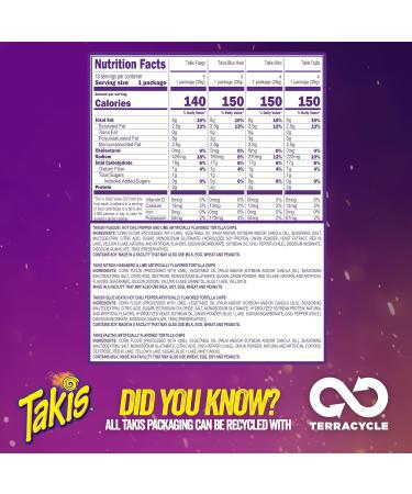 Takis 18 pc / 1 oz Variety Pack, Assorted Flavored Mixed Rolled Tortilla Chips – (5) Fuego 1 oz, (5) Blue Heat 1 oz, (4) Nitro 1 oz, (4) Crunchy Fajitas 1 oz - Buy Online on GoSupps.com