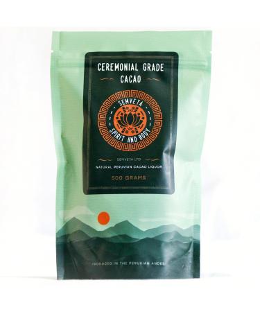 Organic Ceremonial Cacao 1KG - Peruvian Ceremonial Cacao Paste - Chuncho Bean - Delicious Drinking Chocolate - Raw Unsweetened Ceremonial Grade Cacao