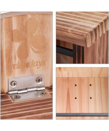 Relaxdays Squirrel Feeder - FSC-Certified Natural Wood, Folding Roof, Ventilation Holes - Hanging Feeding Station - Buy Online on GoSupps.com