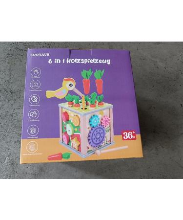 Zooyaue 6-in-1 Wooden Motor Activity Cube - Montessori Toy for Babies 3+ | Engaging Activity Center & Developmental Wooden Toys - Buy Online on GoSupps.com