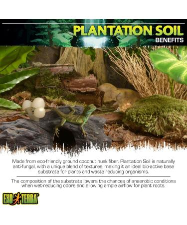 Exo Terra Plantation Soil - Tropical Terrarium Substrate 8.8L Coconut Fiber - Ideal for Reptiles & Plants - Buy Online on GoSupps.com
