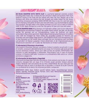  Milva MILVA SHAMPOO WITH WHITE KAOLIN CLAY * For Strong and Thick Hair 200 ml by Milva - Buy Online on GoSupps.com