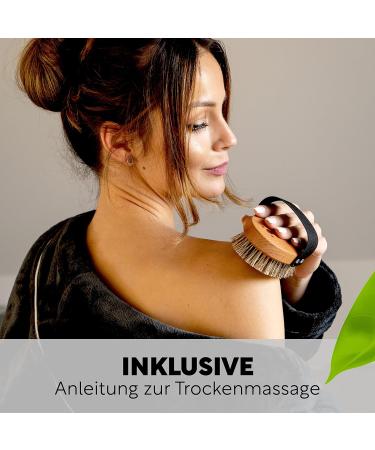 Quoala Sustainable Body Brush | German Made Wooden Back Brush with Natural Sisal & Horsehair Bristles | Eco-Friendly Wet & Dry Brush - Buy Online on GoSupps.com