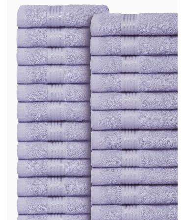 BELIZZI HOME Ultra Soft Cotton Washcloths, Contains 24 Piece Face Cloths 12x12 inch, Ideal for Everyday use Face Towels, Compact & Lightweight Multi Purpose Washcloths - Purple 24 Pack Washcloths Purple