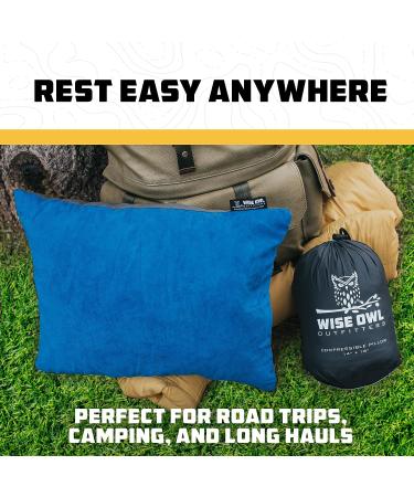 Wise Owl Outfitters Camping Pillow - Compressible Memory Foam Travel Pillow for Backpacking - Small/Medium Blue - Buy Online on GoSupps.com