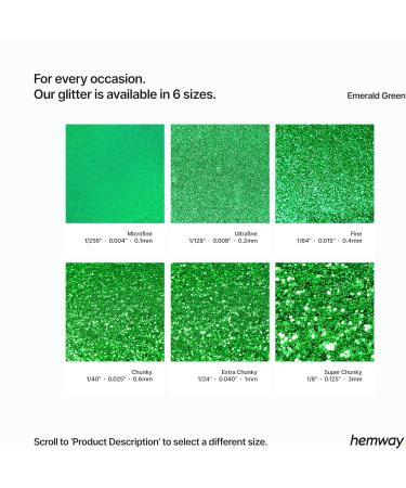 Eco-Friendly Biodegradable Glitter - Hemway 100g | Vegan Safe Sparkle for Face Eyes Body Hair Nails - Emerald Green - Buy Online on GoSupps.com
