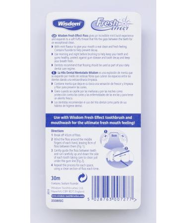 Wisdom Fresh Effect Floss 30 m - Pack of 6 - Buy Online on GoSupps.com
