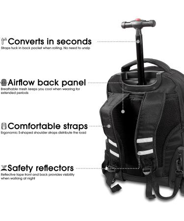 J World New York Sunrise Rolling Backpack - Black, One Size, 18 - Buy Online on GoSupps.com