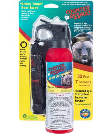Counter Assault - EPA Certified, Maximum Strength & Distance Bear Repellent Spray - Hottest Formula Allowed by Law - Night Glow Locator & Tactical Holster Included (8.1 oz) - Buy Online on GoSupps.com