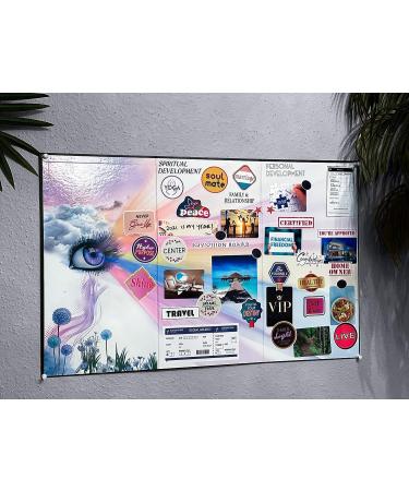 3-in-1 Vision Board Kit with 200+ Motivational Stickers - Manifest Your Goals with Law of Attraction | Foldable & Decorative Dry Erase Board (Zoe) - 27 x 17 - Buy Online on GoSupps.com