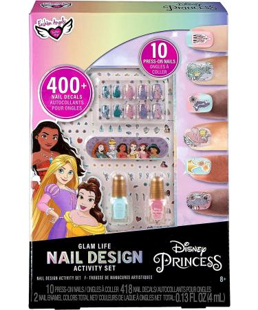 Disney Princess Nail Design Activity Set - 400+ Decals, Stickers, Polish, Press-On Nails - Minnie Mouse Emery Board - Girls 8 - Buy Online on GoSupps.com
