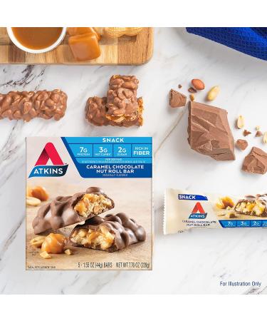 Atkins Snack Bar Caramel Chocolate Nut Roll - Keto Friendly - 30 Bars in Total - Buy Online on GoSupps.com
