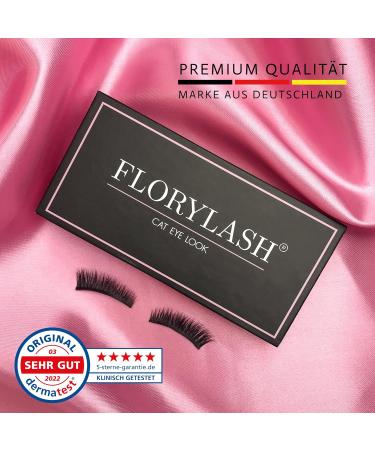 FLORYLASH Cat Eye Look - Magnetic Eyelashes 3 Magnets Natural Magnetic Fake Lashes without Eyeliner 3D Volume Set Reusable (Size S 25 mm Wide) - Buy Online on GoSupps.com