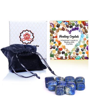 Healing Crystals India Real Crystals and Healing Stones - Healing Crystals for Beginners- Healing Stones Tumbled Crystals for Witchcraft (10 Lapis Lazuli) 10 Lapis Lazuli