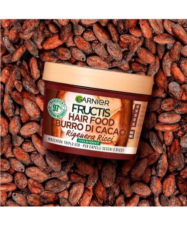  Garnier 2 x Garnier Fructis Hair Food 3-in-1 Regenerating Curly Mask Vegan Treatment with Cocoa Butter for Dry Hair - 2 x 390ml jars - Buy Online on GoSupps.com
