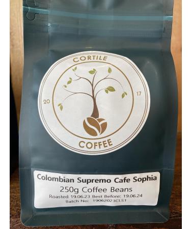 Colombian Cafe De Sofia Supremo Coffee Beans 250g Medium to Dark Roast Freshly small batch Roasted in Wales uk