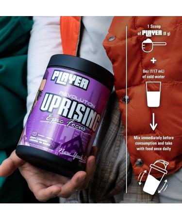 Revolution Nutrition Uprising Player Lion's Mane L-Theanine Caffeine 320g 40 Servings Blue Raspberry Lemonade Blue Raspberry Lemonade 320g - Buy Online on GoSupps.com