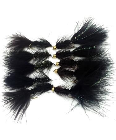 Fly Fishing Wool Bugger Set Bead Head and No Bead Heads Set of 16 Flies Sizes 8-12