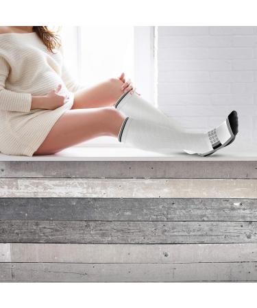aZengear Compression Socks 20-30mmHg for Anti DVT Air Travel & Sports Support - L/XL White w/Black - Buy Online on GoSupps.com