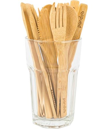 pandoo Set de 5: couteaux en bambou 100% naturels - couverts r utilisables et respectueux de l'environnement - De haute qualit l ger et stable - 100% biod gradable - Buy Online on GoSupps.com
