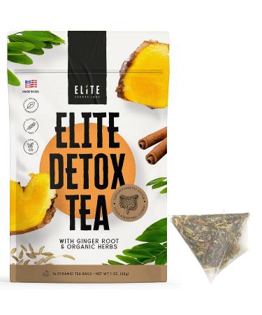 Organic Elite Detox Tea: Herbal Body Cleanse for Bloating & Constipation - 14 Digestive Tea Bags - Buy Online on GoSupps.com