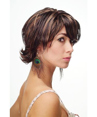Wig Me Up Women's Short Wig - Black Brown Mahogany Mix with Blonde Highlights | Leeza-1Bt33-H27k - Explore International Shipping - Buy Online on GoSupps.com