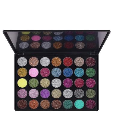 MEICOLY 35 Colors Glitter Eyeshadow Palette - Long Lasting, Waterproof, Pressed Pigmented Minerals for Shimmer Eye Makeup - 35 Shades in 01 Palette - Buy Online on GoSupps.com