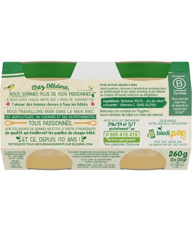Bl dina Mon 1er Petit Pot Compote Bananas from 4/6 months 2 x 130 g - Buy Online on GoSupps.com