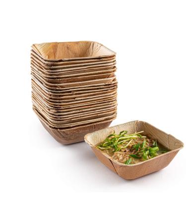 brheez Palm Leaf Bowls 25 Pack - 5.5 inch, like Bamboo Bowls Disposable Biodegradable & Eco Friendly Compostable Bowls - Disposable Soup Bowls like Heavy Duty Paper Bowls 25 5.5" Bowls