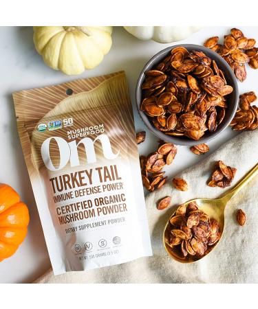 Om Mushroom Superfood Turkey Tail Powder | Organic Immune Support & Gut Health | 3.5 oz | 50 Servings - Buy Online on GoSupps.com